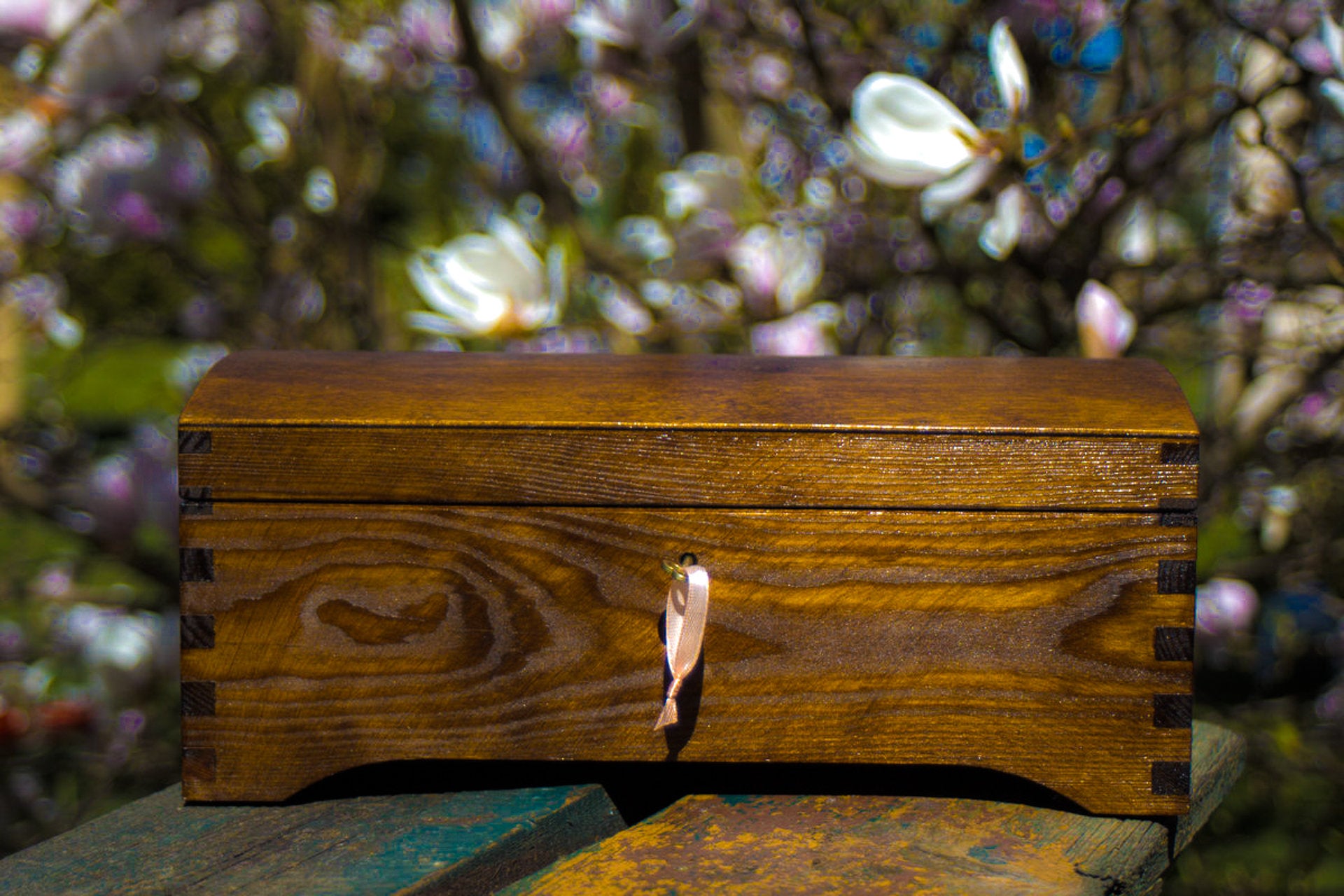 Brown wooden box with key lock,jewelry box,ring box,gift ideas,natural  wood,personalized box,personalisation, letter box, big box,WITH LOVE